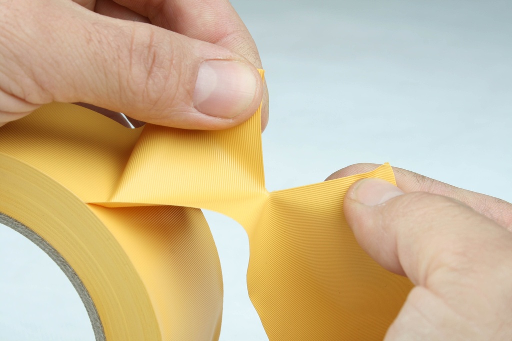 Suojausteippi Keltainen -PVC "uritettu" 50mm x 33m